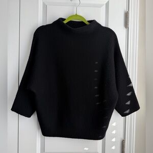 THE RESET R LABEL Women’s Funnel Neck Sweater Wool Cashmere Black Size XS